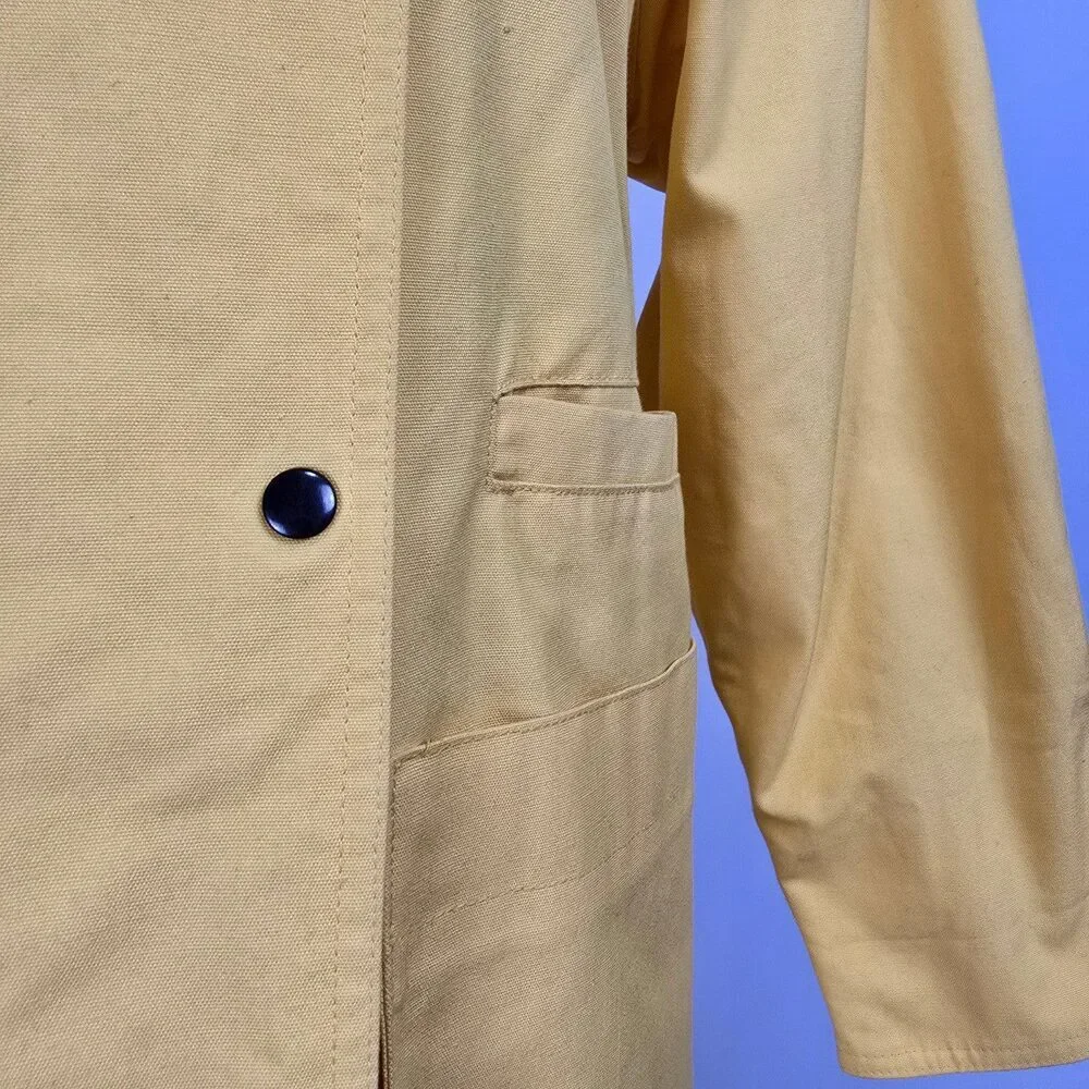 Vintage Sports Crest Utex Yellow Snap Front Rain Jacket Size S/M - Picture 4 of 12